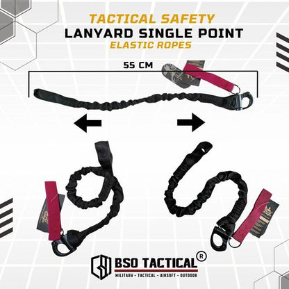 Tactical Safety Lanyard Single Point Outdoor Tali Elastic Ropes