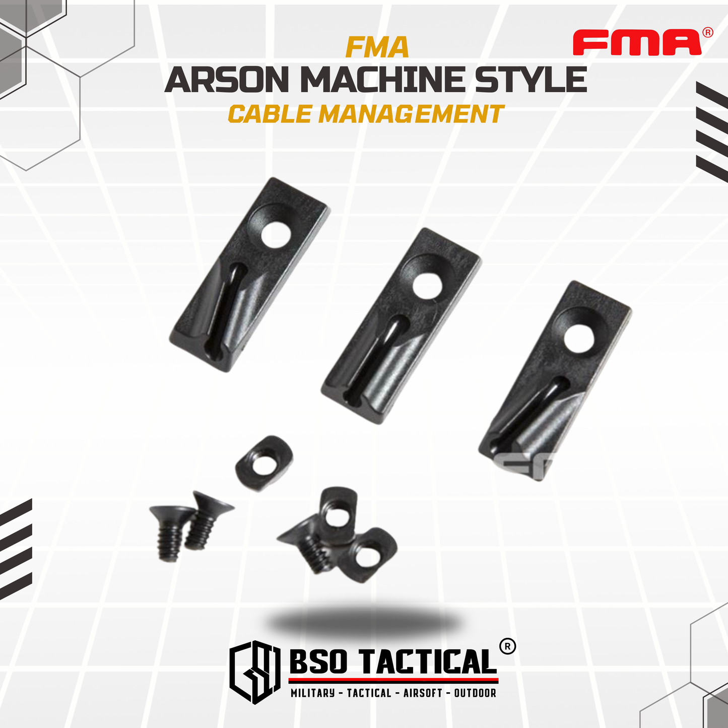 FMA Arson Machine Style Cable Management MLOK Wire System CNC