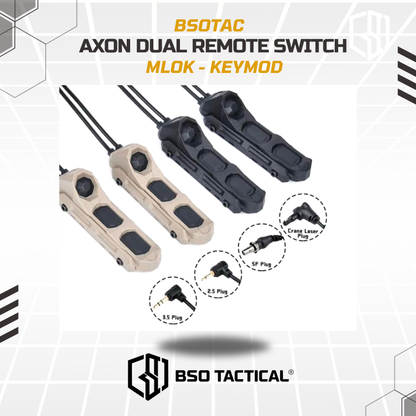 WADSN UN Tactical Axon Dual Remote Wire Control Pressure Switch for SF Flashlight 2.5 3.5 Crane Plug MLOK Keymod Picatinny
