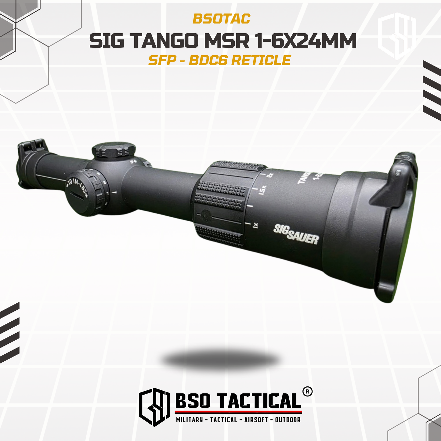 Sig Sauer Tango MSR 1-6x24mm Illuminated Red MSR BDC6 Reticle Scope w/ Alpha MSR Mount – SOT61000