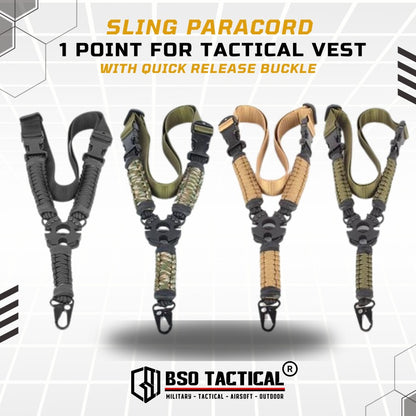 Tali Sandang Tactical Sling V.1 Paracord Vest Lanyard 1 Point Adjustable