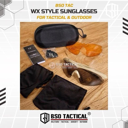 Kacamata WX Tactical Series Outdoor Eyewear Sunglasses 3 Lens