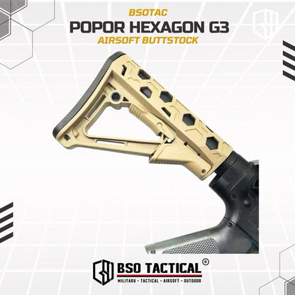 BD Tactical Popor G3 Hexagon Adjustable Nylon Buttstock AEG WGG GBBR Airsoft