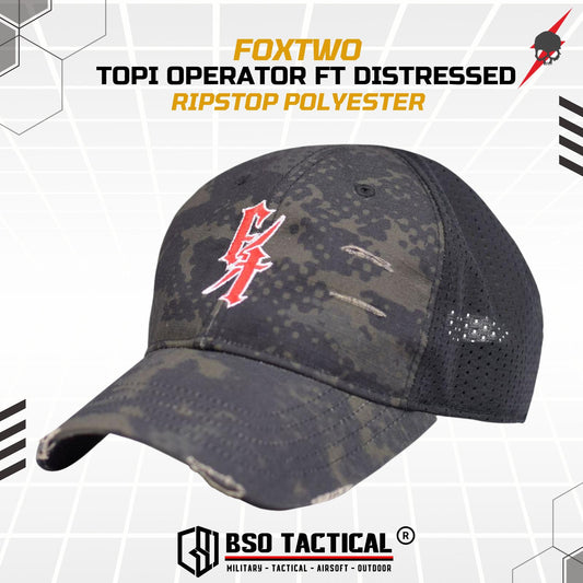 FOX TWO Topi Operator FT Distressed Tactical Hat Outdoor Cap Foxtwo ORIGINAL
