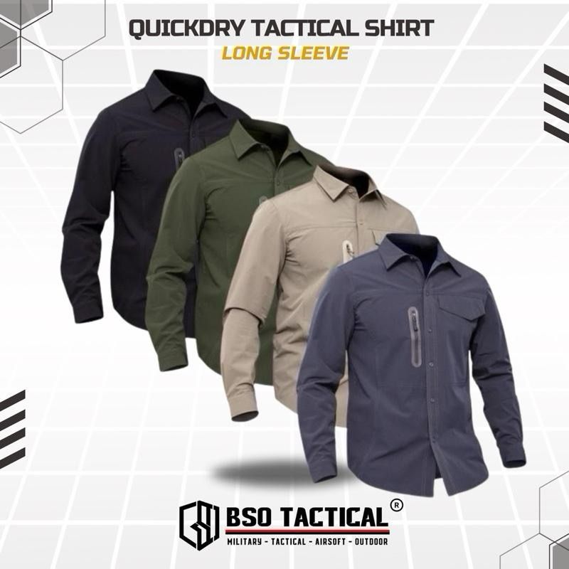Kemeja Parasut Tactical Quick Dry Combat Long Sleeve Shirt Outdoor Casual Pria