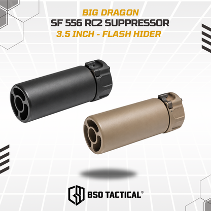 SF SOCOM 556 Style RC2 Series Mock Suppressor 3.5 Inch Silencer Full Metal Marking with Flash Hider