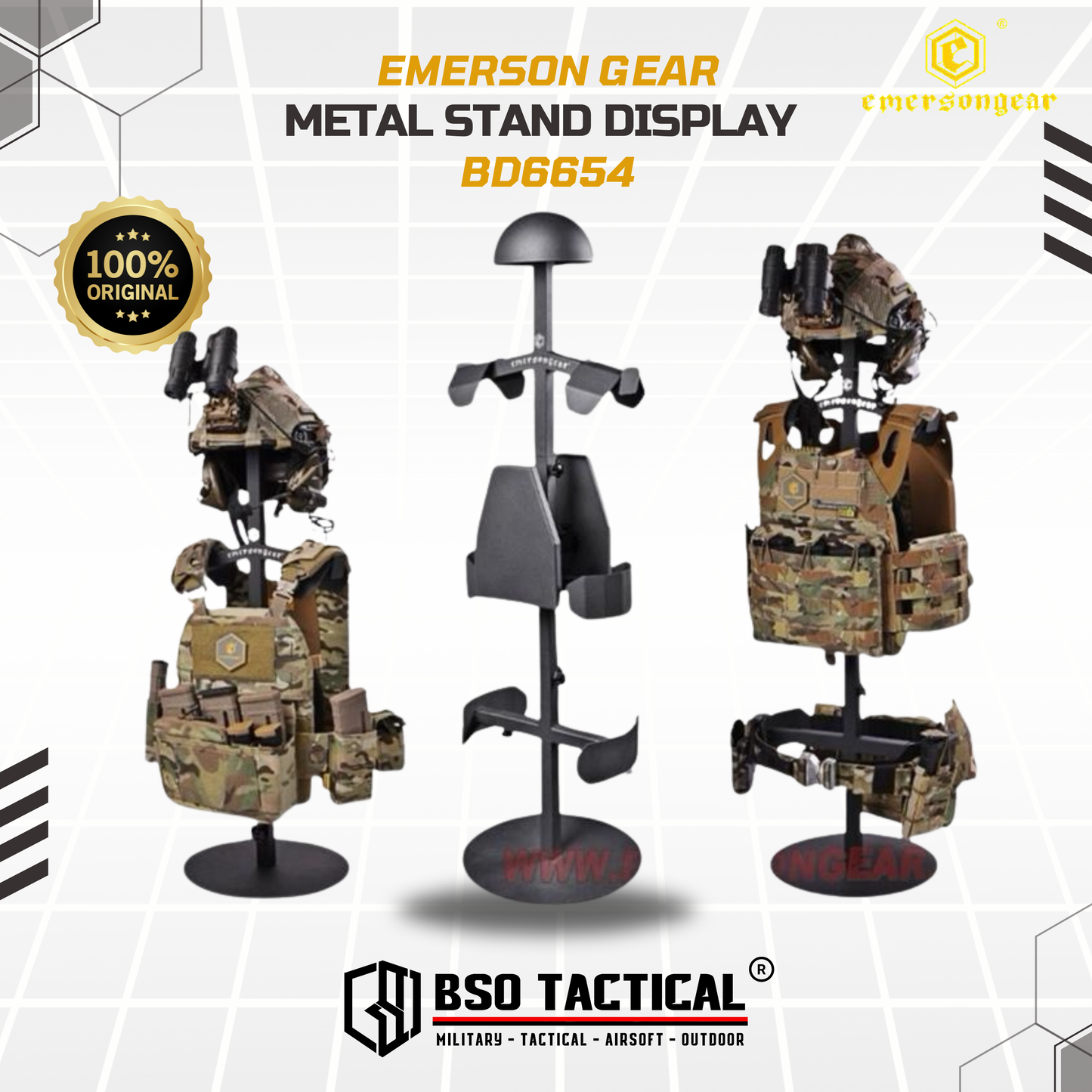 Emerson Gear Tactical Stand Bracket Display for Vest Helmet Belt Outdoor - BD9670