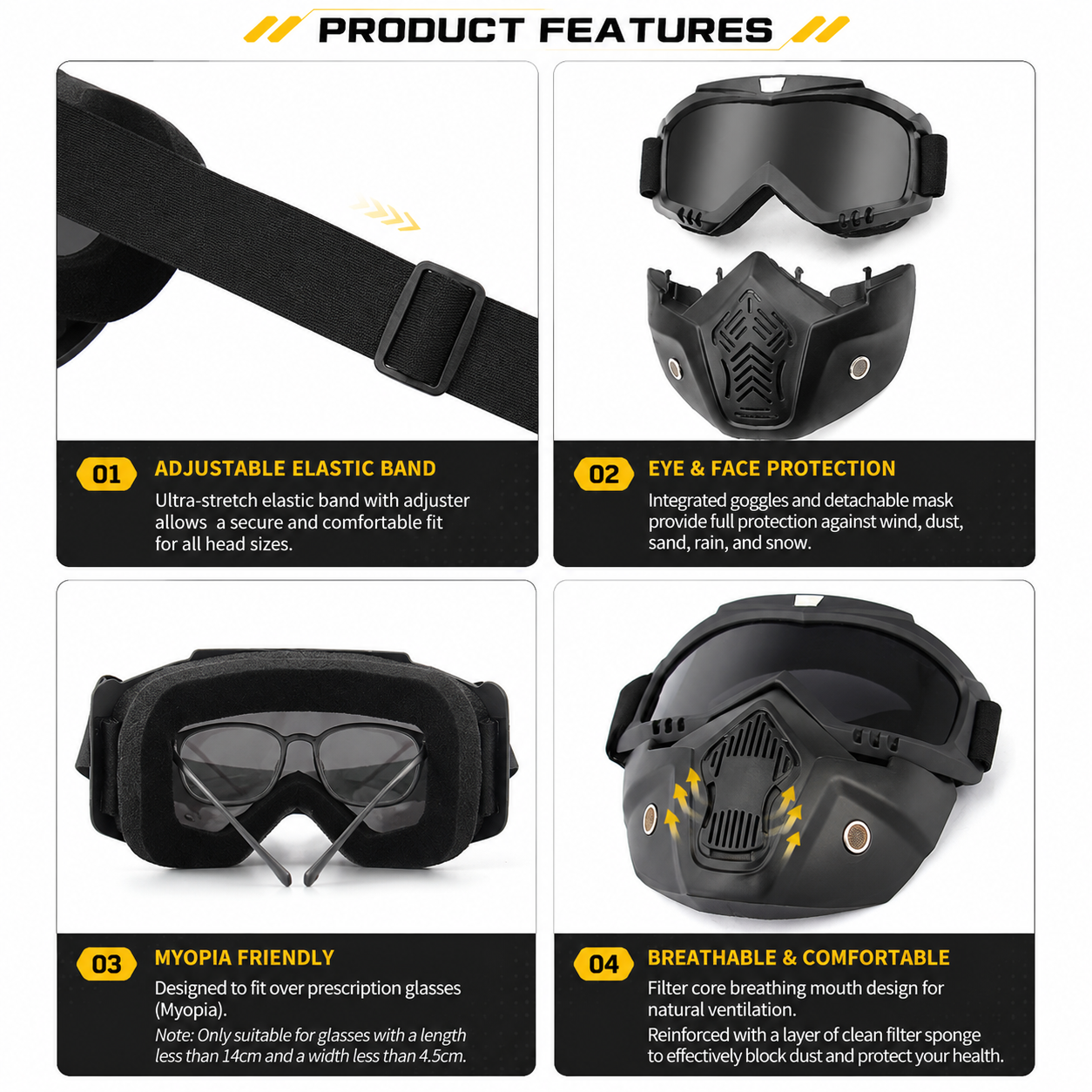 Full Face Tactical Goggles Protective Mask Multifungsi Outdoor Anti Debu