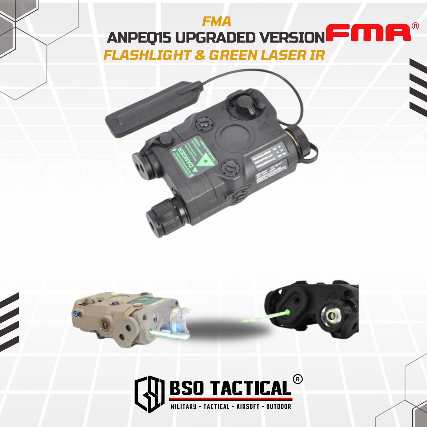 FMA ANPEQ 15 Upgrade Version LED White Light + Green Laser IR