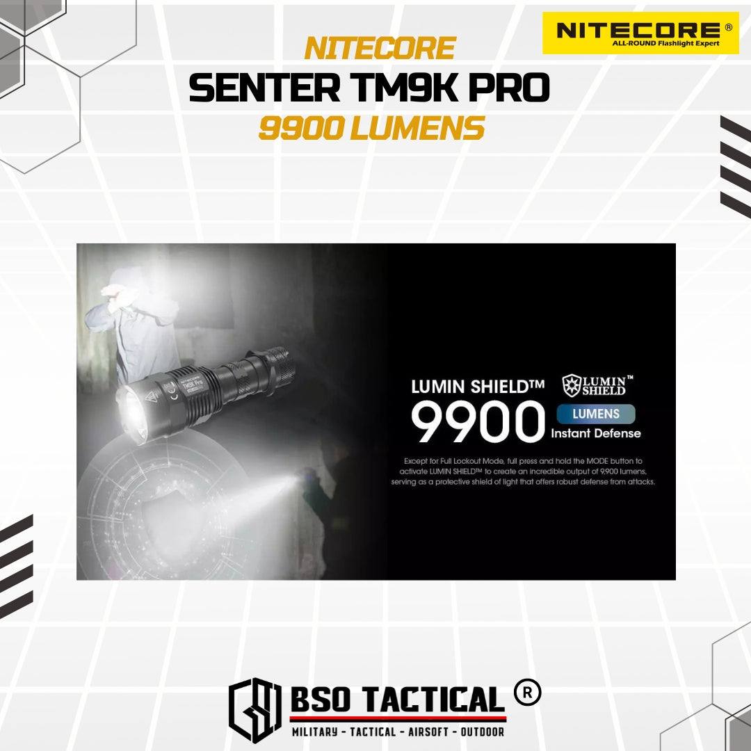 NITECORE Senter LED Tactical Flashlight UHi 40 IP68 9900 Lumens - TM9K PRO