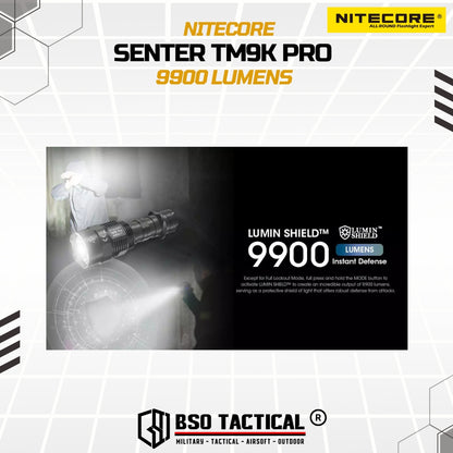 NITECORE Senter LED Tactical Flashlight UHi 40 IP68 9900 Lumens - TM9K PRO