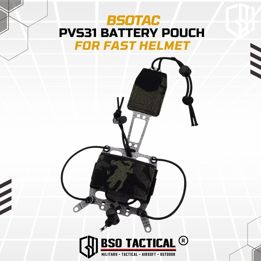 FC Style Tactical Battery Case PVS31 Pouch for Helmet Retention System