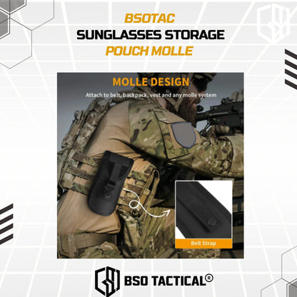 BSOTAC Tactical Sunglasses Storage Pouch Molle Clip Tempat Kacamata Multifungsi