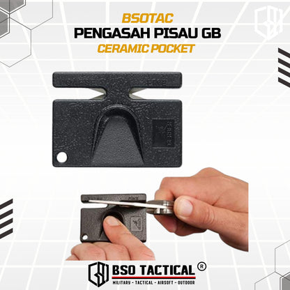 Pengasah Pisau GB Ceramic Pocket Portable Knife Sharpener EDC