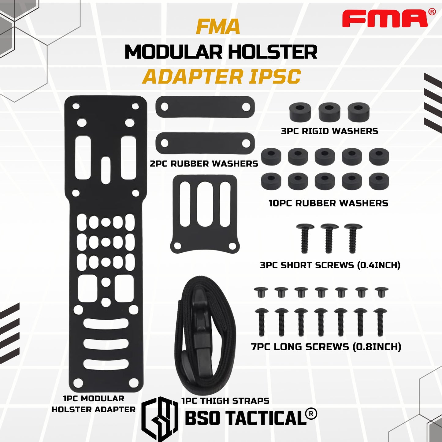 FMA Metal Modular Holster Adapter IPSC Mid Ride QD Panel Universal