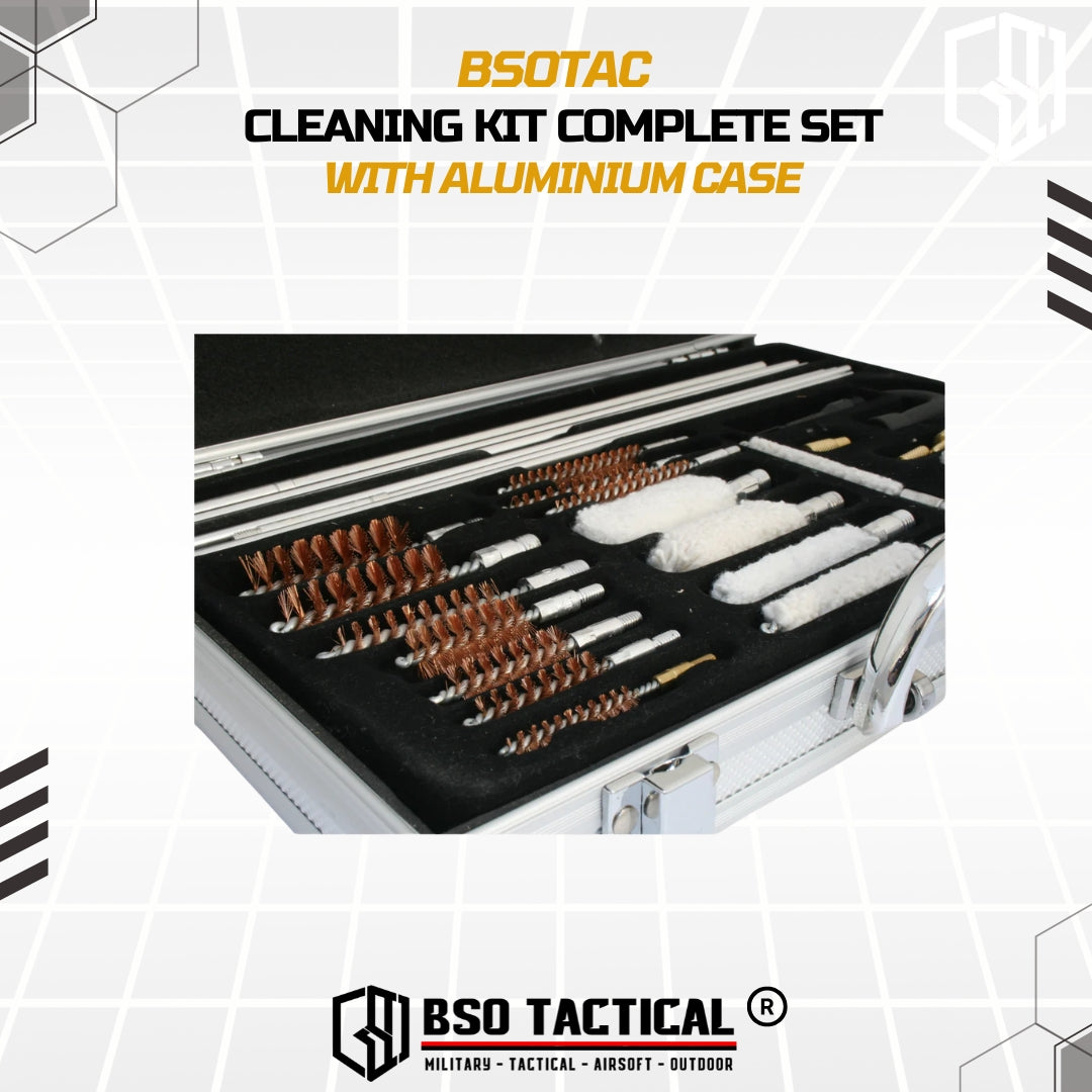 Cleaning Kit Tactical for Barrel Cleaner Complete Set with Alumuniun Case Outdoor