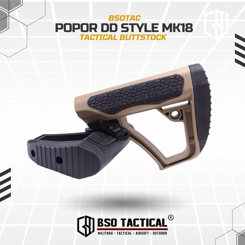 Popor Tactical DD Style Collapsible Buttstock Adjustable for Airsoft AEG GBBR