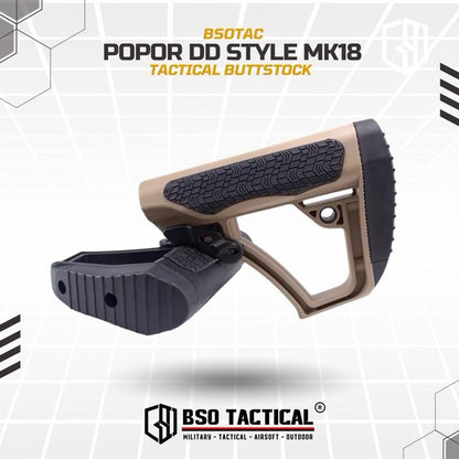 Popor Tactical DD Style Collapsible Buttstock Adjustable for Airsoft AEG GBBR
