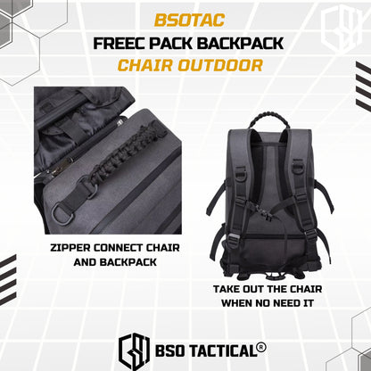 Freec Pack Tactical Outdoor Backpack Chair Camping Hiking Bag Molle