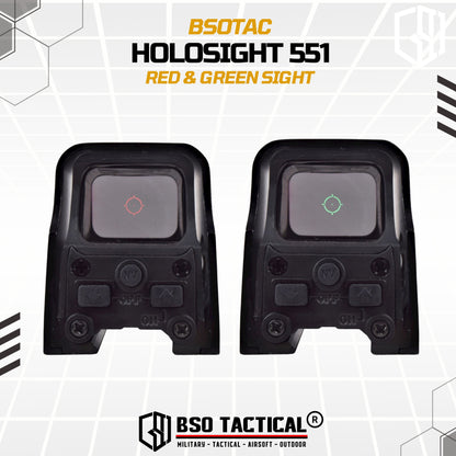 Holosight 551 Style Picatinny Full Metal Red Green Dot Scope Sight for Toys