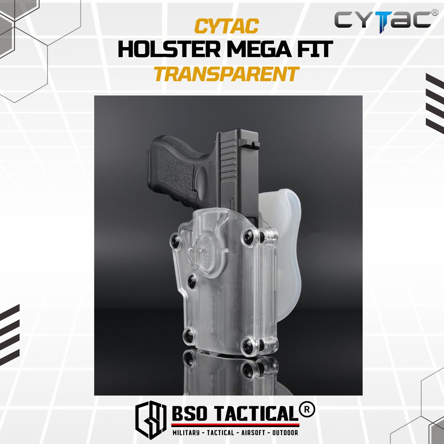 Cytac Holster Mega Fit Transparent Series NEW Universal ORI