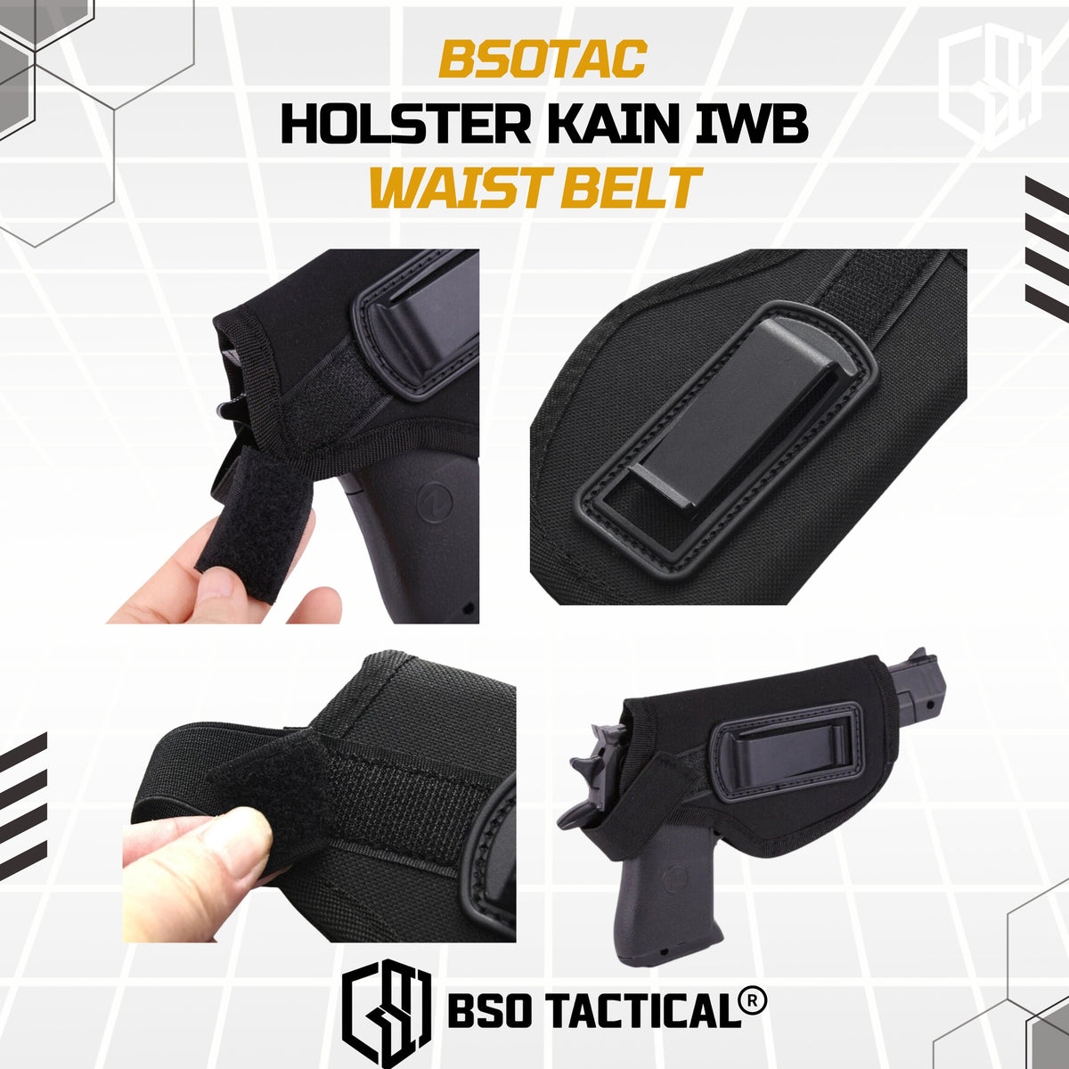 Holster Kain IWB Universal Right Hand Nylon Material Belt Clip