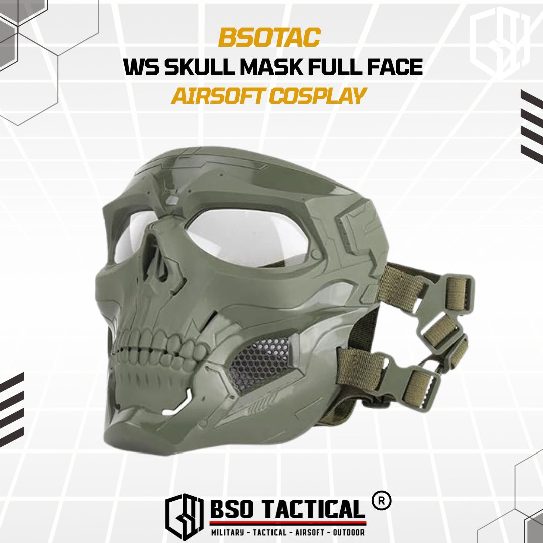 WoSport Masker Full Face Tactical Mask Skull Cosplay Tengkorak Mask Motorcycle