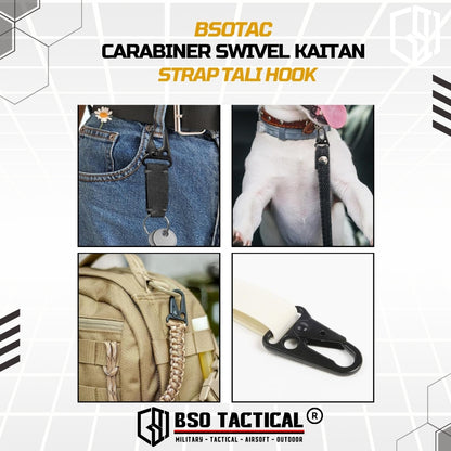Carabiner Swivel Kaitan Strap Tali Hook Sling Baja Material Pengait Tas Sling Outdoor