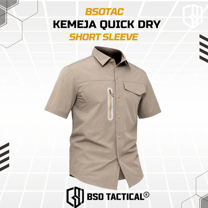Kemeja Parasut Tactical Quick Dry Combat Short Sleeve Shirt Army Stretch Outdoor Pria Soft Casual Basic