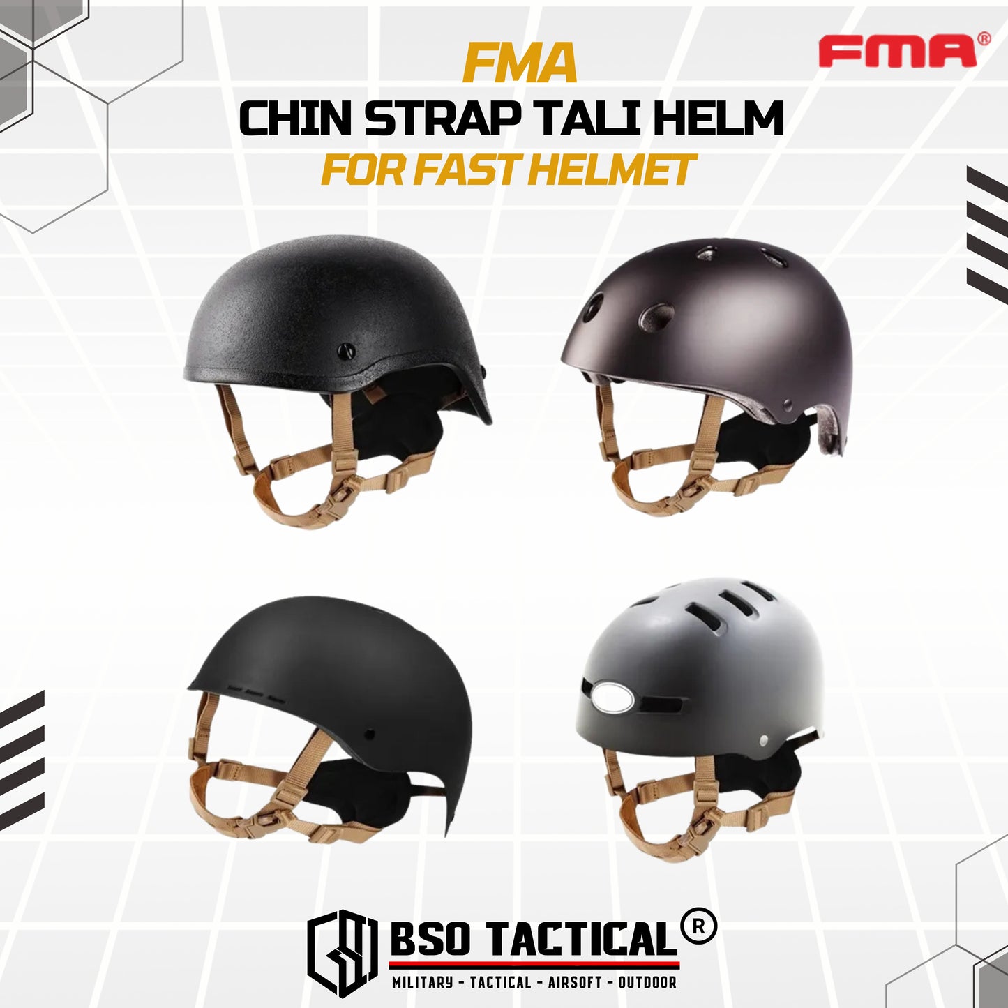 FMA Tactical Chin Strap Tali Helm Tactical Fast Helmet