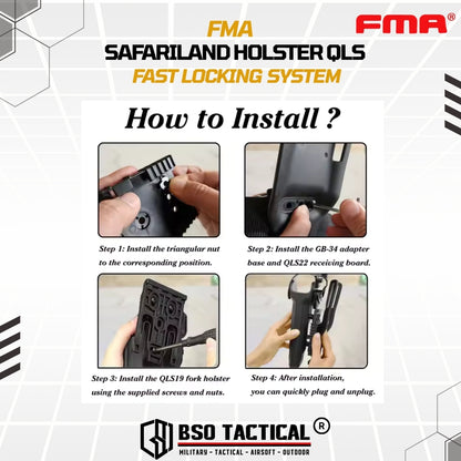 FMA Safariland Style QLS Fast Quick Locking System Holster