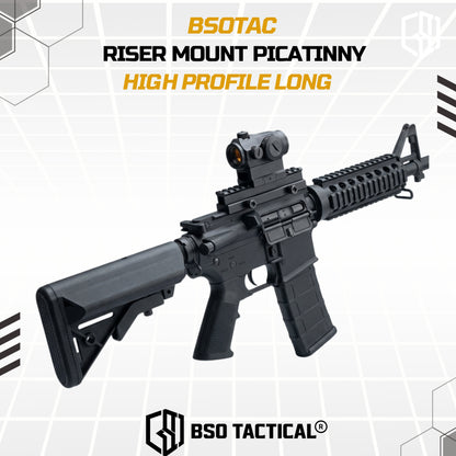 Riser Mount Picatinny High Profile Long CNC for Optic Scope Mounting Peninggi Rail