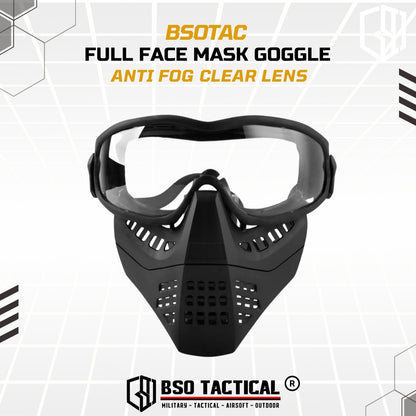 BD Tactical Full Face Mask Goggle Anti Fog Clear Lens - BD6491