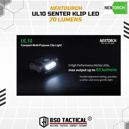 Senter Clip Nextorch UL10 Outdoor Flashlight LED Multifunction 70 Lm Baterai Lampu