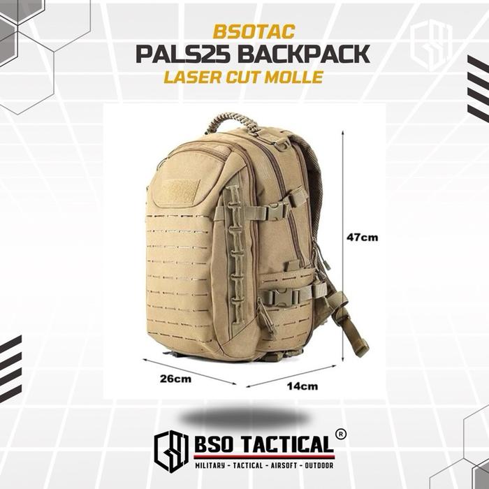 Tas Ransel Molle Backpack PALS 25L EDC Outdoor 600D Polyester 210D Lining 42x12x21cm 1.5kg Hyrox Camping Hiking Bag