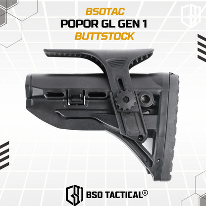 BD Tactical Popor Core CP Style G1 for AEG GBBR Polymer Buttstock with Cheek Riser
