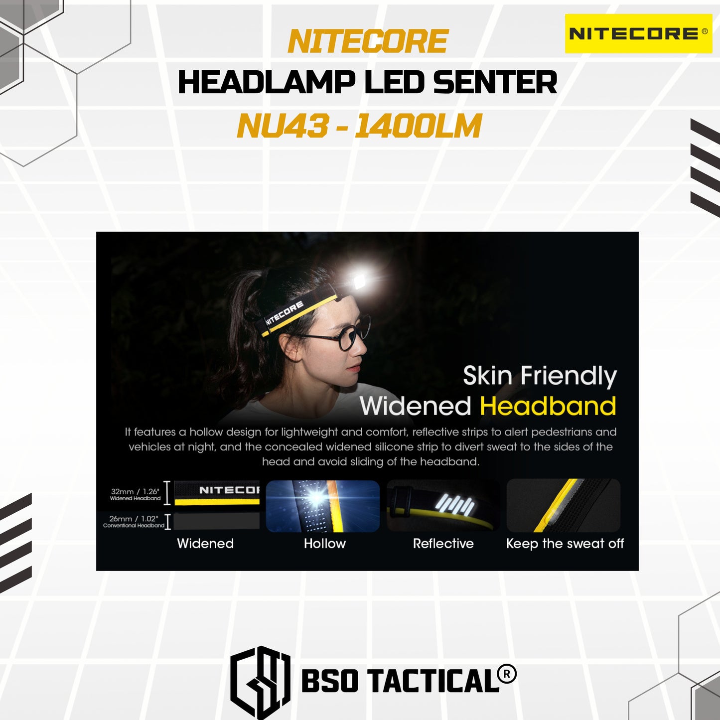 NITECORE Senter Kepala Headlamp LED IP68 1400 Lumens - NU43
