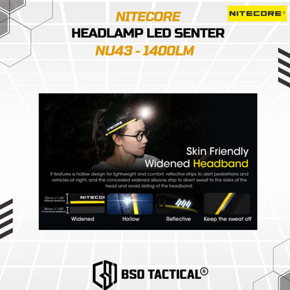 NITECORE Senter Kepala Headlamp LED IP68 1400 Lumens - NU43