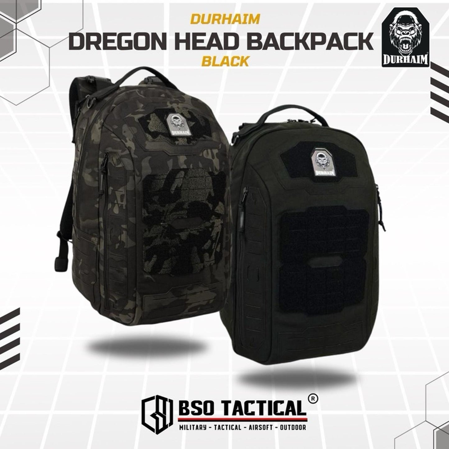 Tas Ransel Tactical Durhaim Dregon Head Outdoor EDC Backpack - ORIGINAL