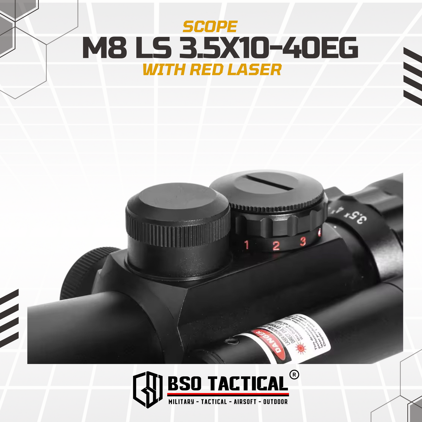 Scope M8 LS 3.5–10x40EG Red Laser Full Metal Picatinny Rail