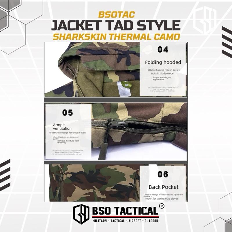 Jacket TAD Style Sharkskin Outdoor Thermal Waterproof Zipper Light Unisex Bahan Softshell Polar Windproof Jacket Hangat Angin Tahan Air