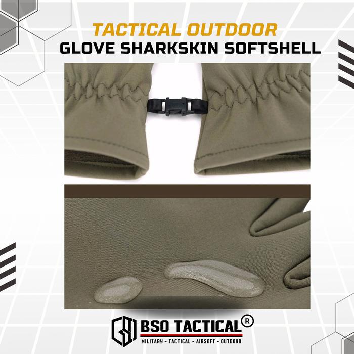 Sarung Tangan Thermal Outdoor Glove Sharkskin Softshell Sport Camo Full Finger Waterproof Windproof Fleece Bahan Nylon Polyester Polar Hangat