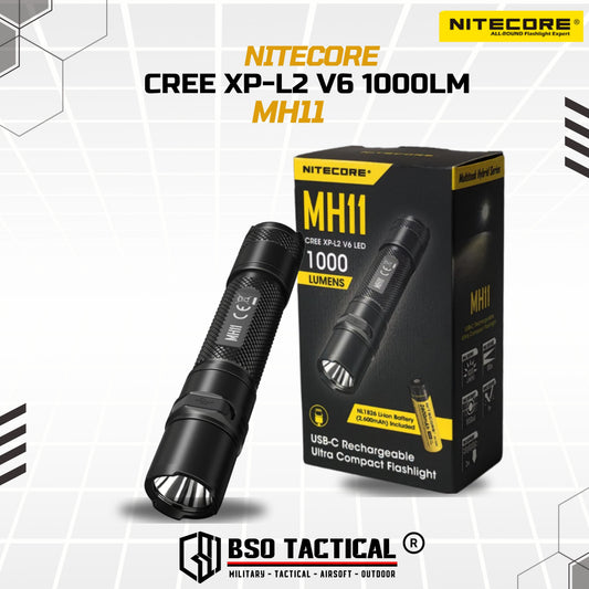 NITECORE Senter MH11 Ultra Compact Tactical CREE XP-L2 V6 Waterproof 1000 Lumens Outdoor Flashlight
