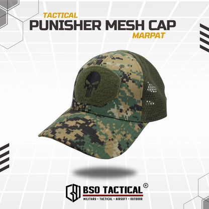 Topi Velkro Punisher Tactical Outdoor Mesh Hat Ripstop Allsize