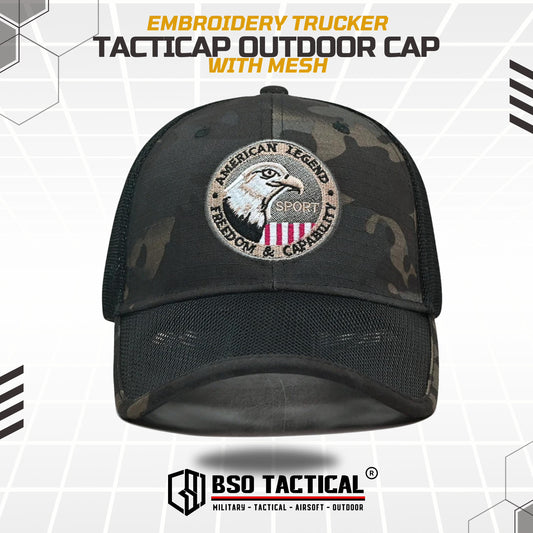 Eagle Embroidery Trucket Outdoor Tactical Mesh Cap Camouflage Hat Allsize