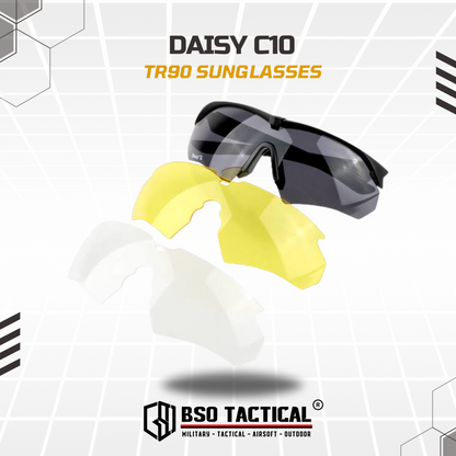 Kacamata Outdoor Daisy C10 Tactical Sun Glasses TR90 Frame 3 Lens