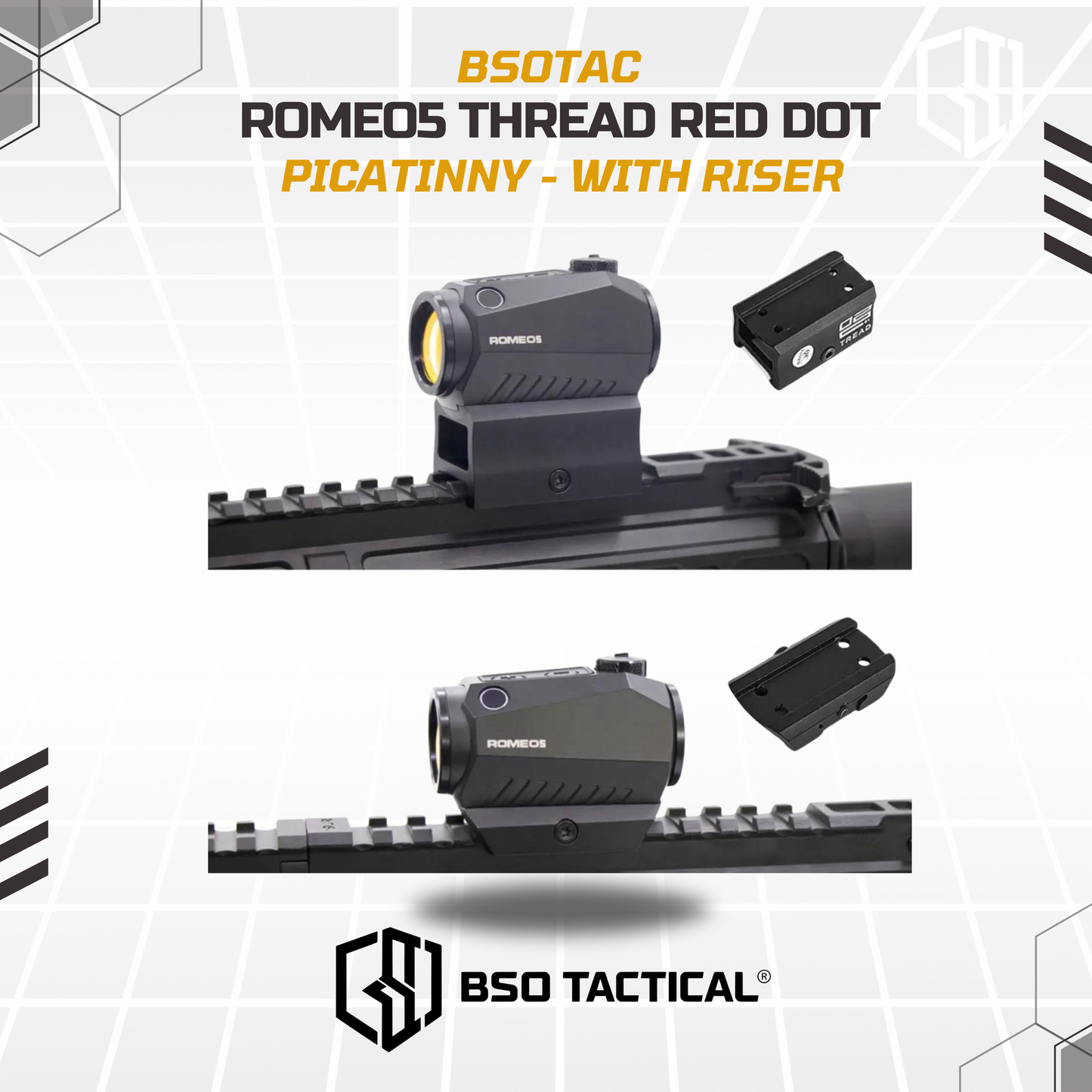 Red Dot Scope Romeo 5 Tread 2MOA Riser Low Mount CNC Picatinny