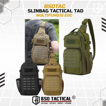BSOTAC Tas Selempang Tactical Sling Bag EDC Casual Day Pack Laser Cut New Model dengan Kapasitas Besar dan Sistem MOLLE untuk Aktivitas Outdoor - Portable