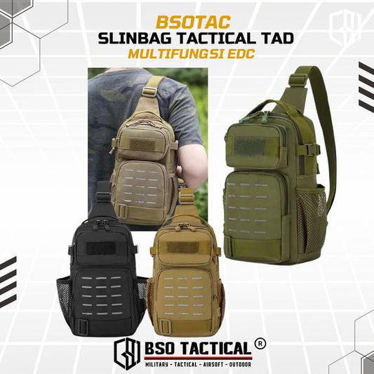 BSOTAC Tas Selempang Tactical Sling Bag EDC Casual Day Pack Laser Cut New Model dengan Kapasitas Besar dan Sistem MOLLE untuk Aktivitas Outdoor - Portable