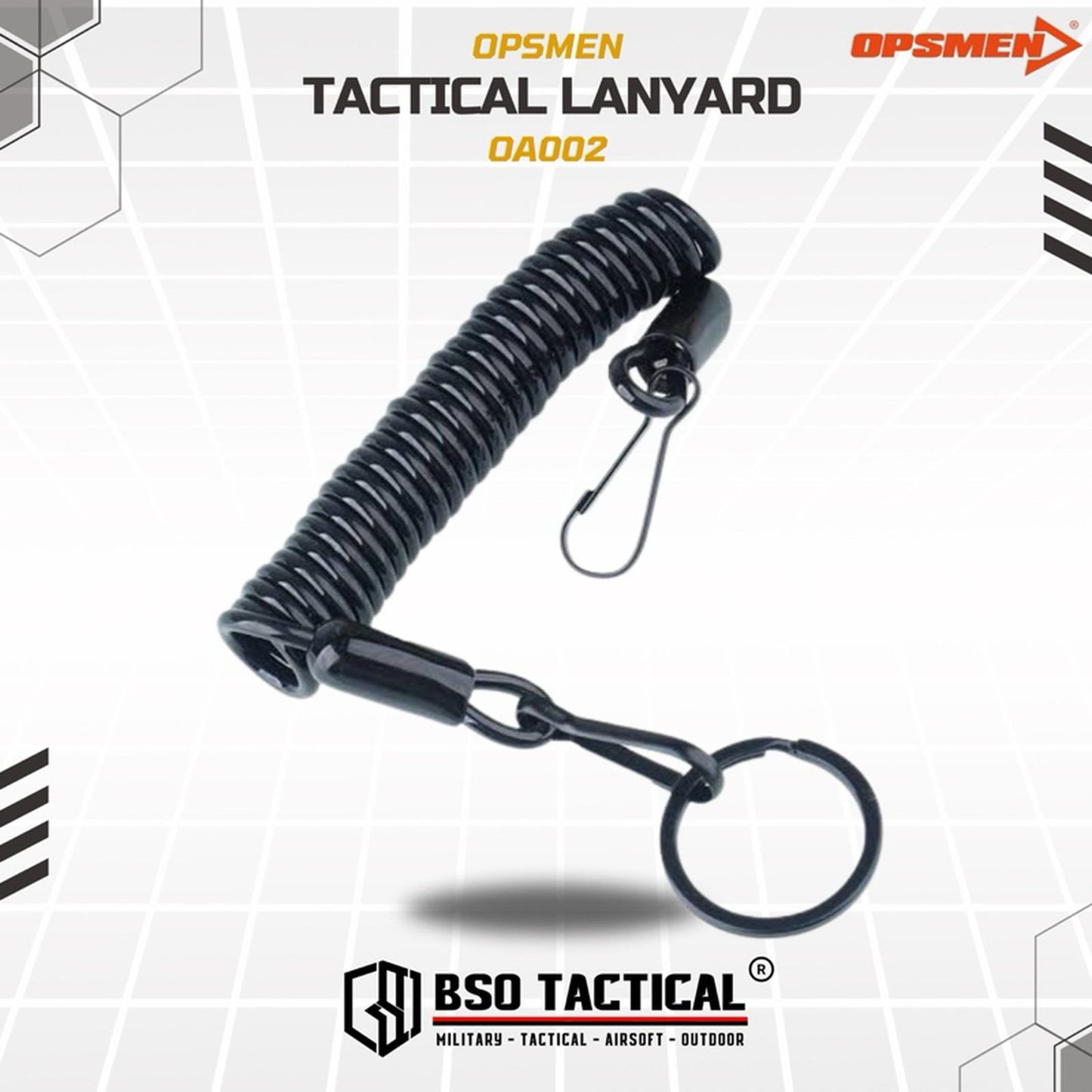 OPSMEN Flaslight Tactical Lanyard Spiral Sling Tali Senter Speed Holster Opsmen OA002